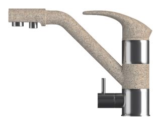 Смеситель для кухни Polygran Дуо песочный/хром 824951